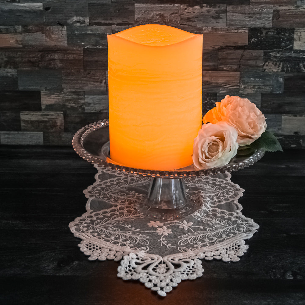 Richland LED Big Pillar Candle Ivory 6” x 8” - Quick Candles