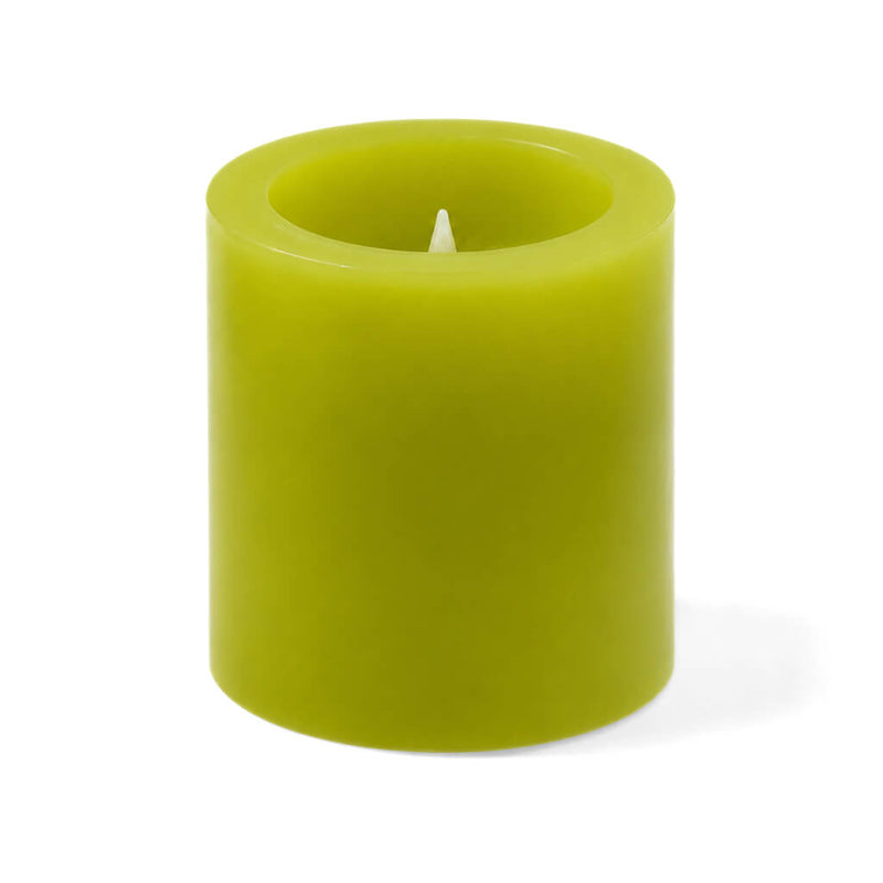 Unlit Green LED Votive Candle on white background - thumbnail number 1