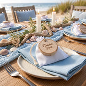 Birch Round Hanging Tags Natural used as thank you tags on favor bags at a beach wedding - thumbnail number 4