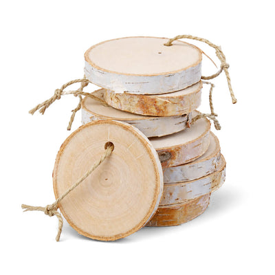 Birch Round Hanging Tags Natural (Pack of 8)