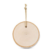 Birch Round Hanging Tags Natural hanging from jute twine on a plain white background - thumbnail number 2
