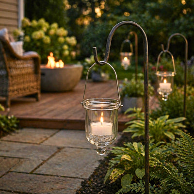 Mini Hanging Glass Tealight Candle Holder w/Wire Hanger 3" Set of 6 - thumbnail number 7