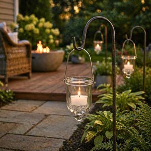 Mini Hanging Glass Tealight Candle Holder w/Wire Hanger 3" Set of 6