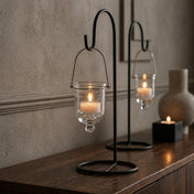 Mini Hanging Glass Tealight Candle Holder w/Wire Hanger 3" Set of 6 - thumbnail number 8