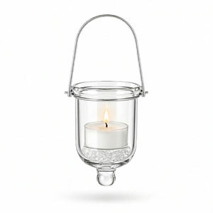 Mini Hanging Glass Tealight Candle Holder w/Wire Hanger 3" Set of 6