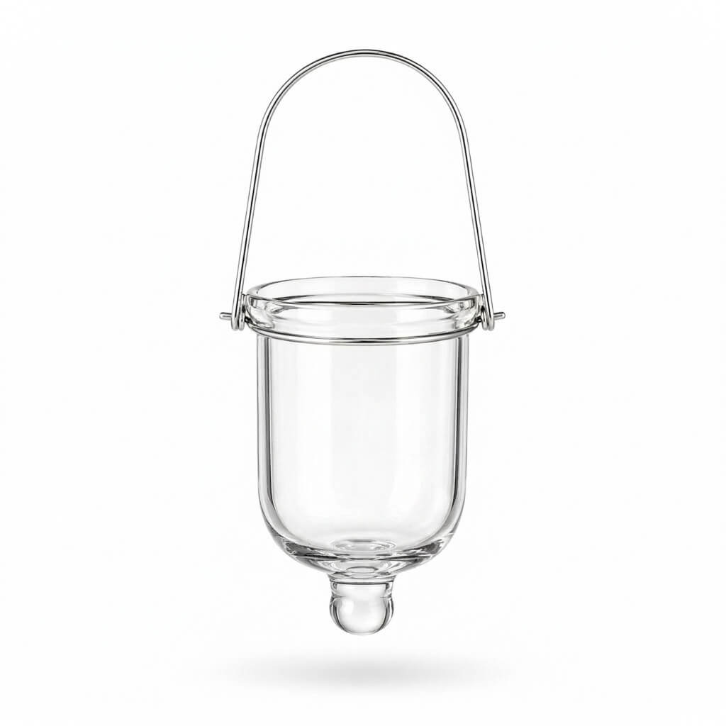 Mini Hanging Glass Tealight Candle Holder w/Wire Hanger 3" Set of 6