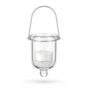 Mini Hanging Glass Tealight Candle Holder w/Wire Hanger 3" Set of 6 - thumbnail number 2