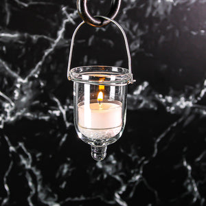 Hanging Glass Tealight Candle Holder w/Wire Hanger 3" Set of 6