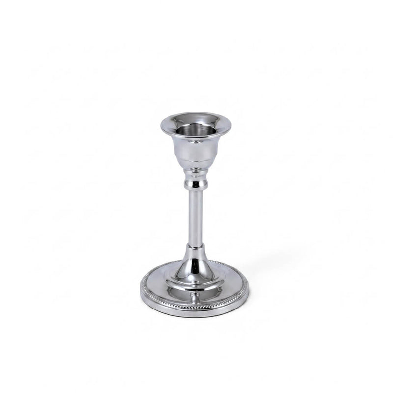 5" Taper Candlestick Silver on a white background - thumbnail number 1