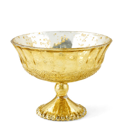 Gold Mercury Glass Compote 7" x 5.25"