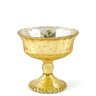 Gold Mercury Glass Compote 4.5"