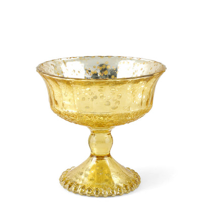 Gold Mercury Glass Compote 4.5"