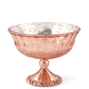 7" x 5.25" Mercury Glass Compote in Rose Gold isolated on a white background - thumbnail number 1