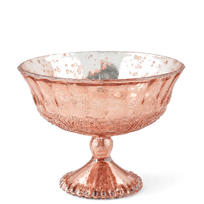 Mercury Glass Compote Rose Gold 7" x 5.25"
