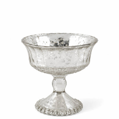 Silver Mercury Glass Compote 4.75"