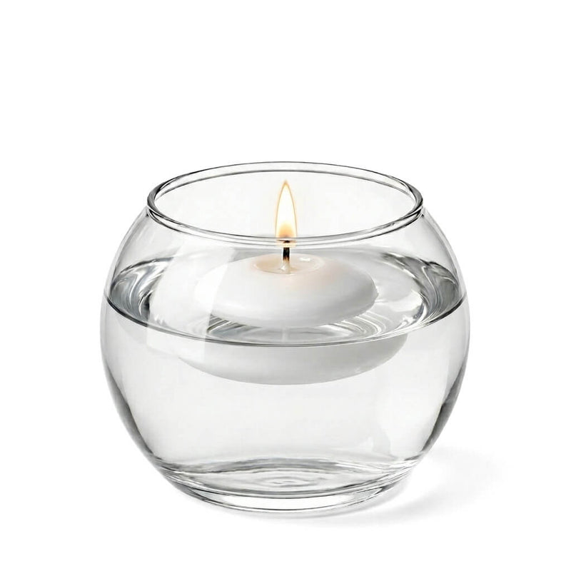 A 4.5" Bubble vase with water and a lit floating candle - thumbnail number 5