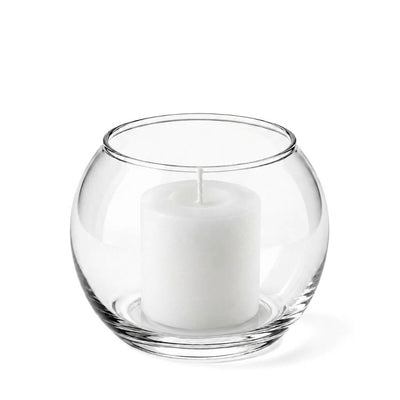 A 4.5" Bubble vase containing a white pillar candle - thumbnail number 2