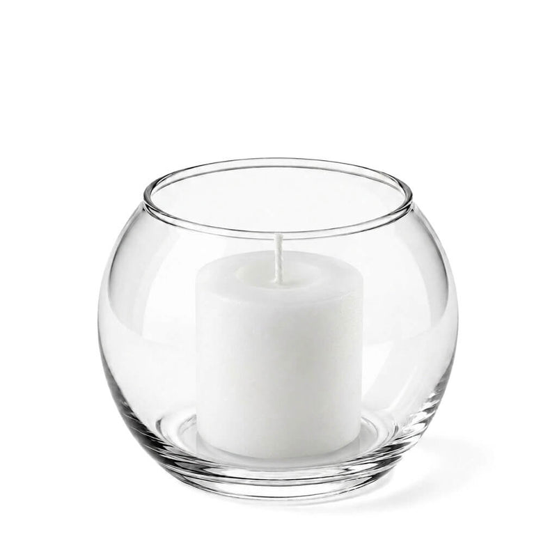 A 4.5" Bubble vase containing a white pillar candle - thumbnail number 2