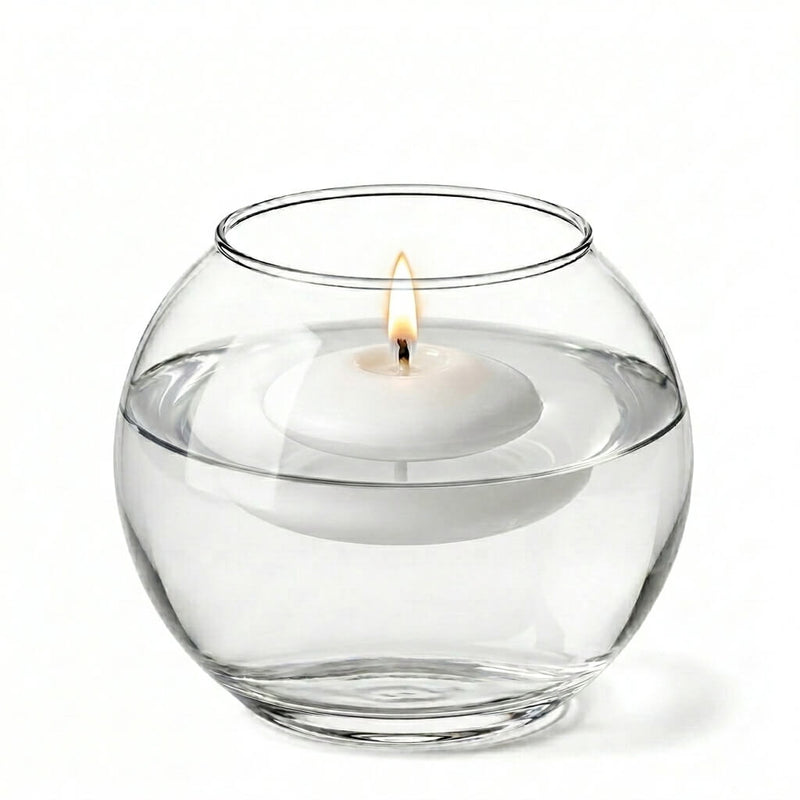 A 5.5" Bubble vase with water and a floating candle - thumbnail number 5