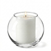 A 5.5" Bubble vase containing a lit white pillar candle - thumbnail number 3
