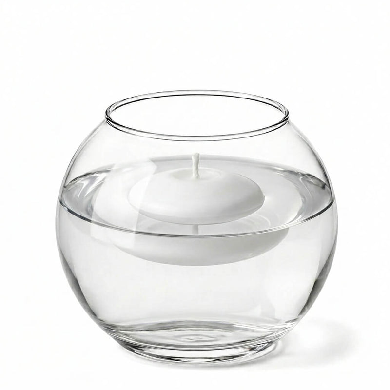 A 5.5" Bubble vase with water and a white floating candle - thumbnail number 4
