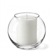 A 5.5" Bubble vase containing a large white pillar candle - thumbnail number 2