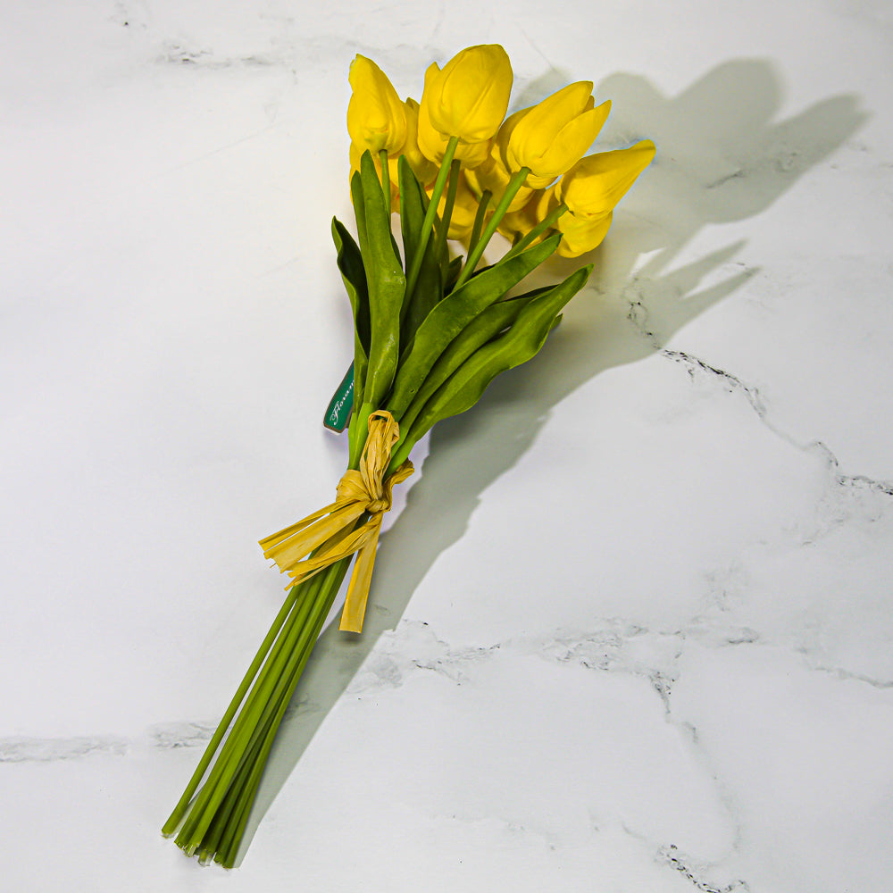 Natural Touch Mini Tulip Bouquet 14in - Yellow