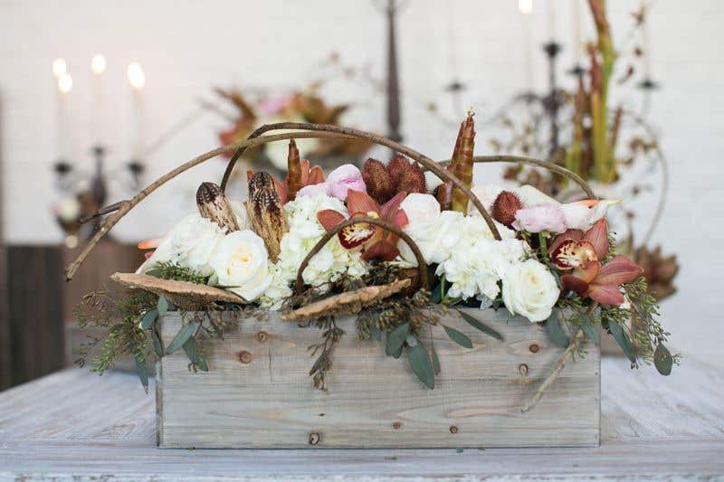 Wood Planter Box 11.75"x4"x4" Natural Brown