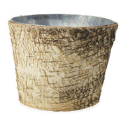 Natural Birch Bark Covered Zinc Planter Pot Vase 7" x 6" - thumbnail number 2