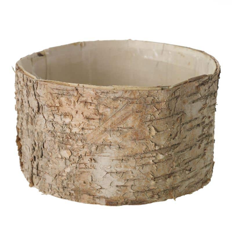 Birch Bark Planter Pot 7.5x4 w/Liner
