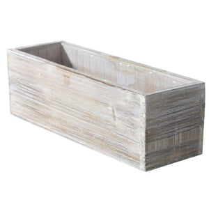 Wood Planter Box 4"x4"x12" White Washed
