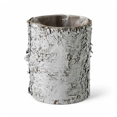 Whitewashed Birch Bark Vase 4.75x6