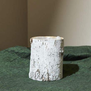 Whitewashed Birch Bark Vase 4.75x6