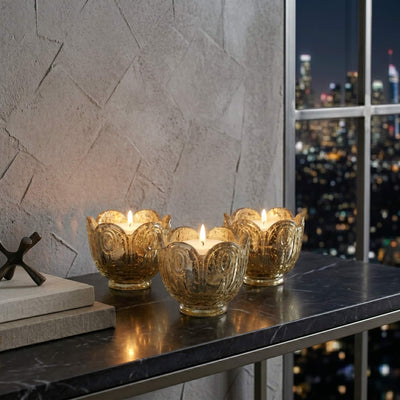 Gold Carraway Votive Holders Set of 6 - thumbnail number 7