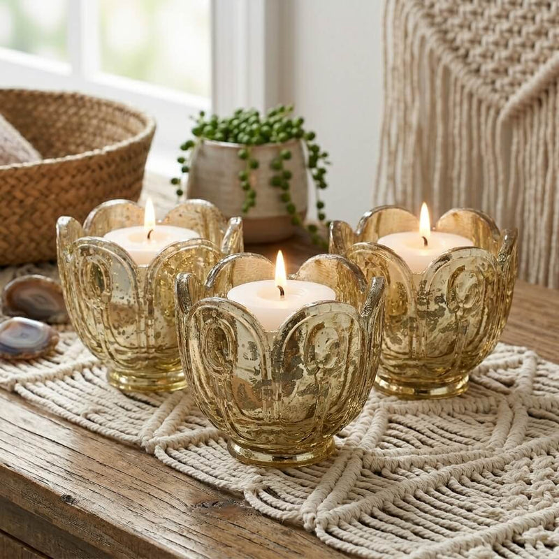 Gold Carraway Votive Holders Set of 6 - thumbnail number 8