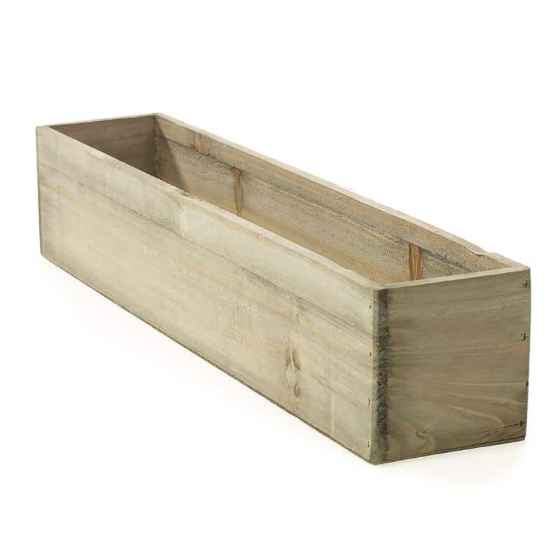 Wood Planter Box 4"x4"x20" Natural Brown