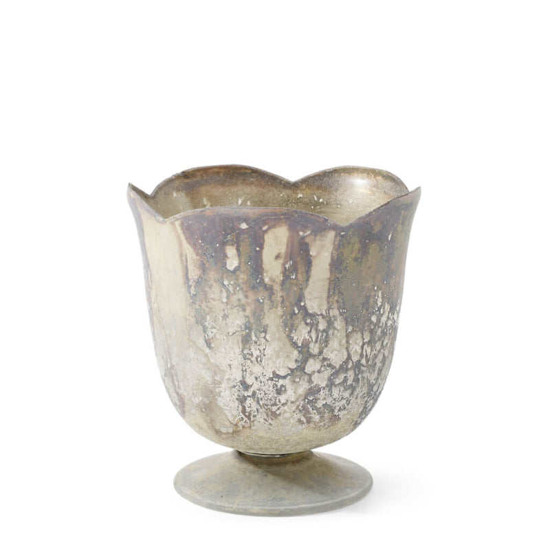A Marbled 4.75" x 5" vase isolated on a white background - thumbnail number 1