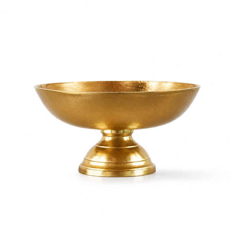 6" x 11.75" Oscar Pedestal Bowl Gold on a white background - thumbnail number 1