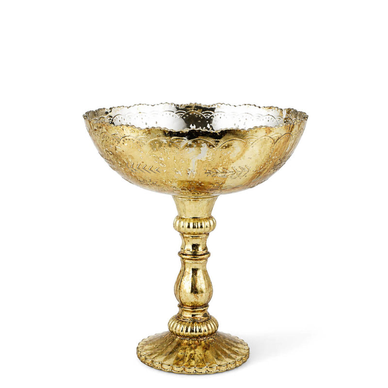 Gold Desiray Glass Compote on a solid white background - thumbnail number 1