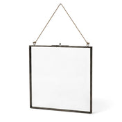 Hanging metal double glass frame with twine rope on a white background - thumbnail number 1