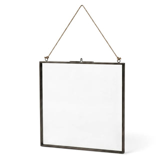 Hanging Metal Double Glass Frame 14" x 14.75"