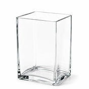 Thick Glass Rectangle Vase 7.5" x 8" - thumbnail number 1