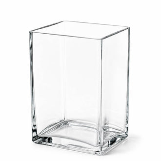 Thick Glass Rectangle Vase 7.5" x 8"