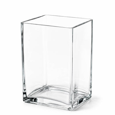 Thick Glass Rectangle Vase 7.5" x 8"