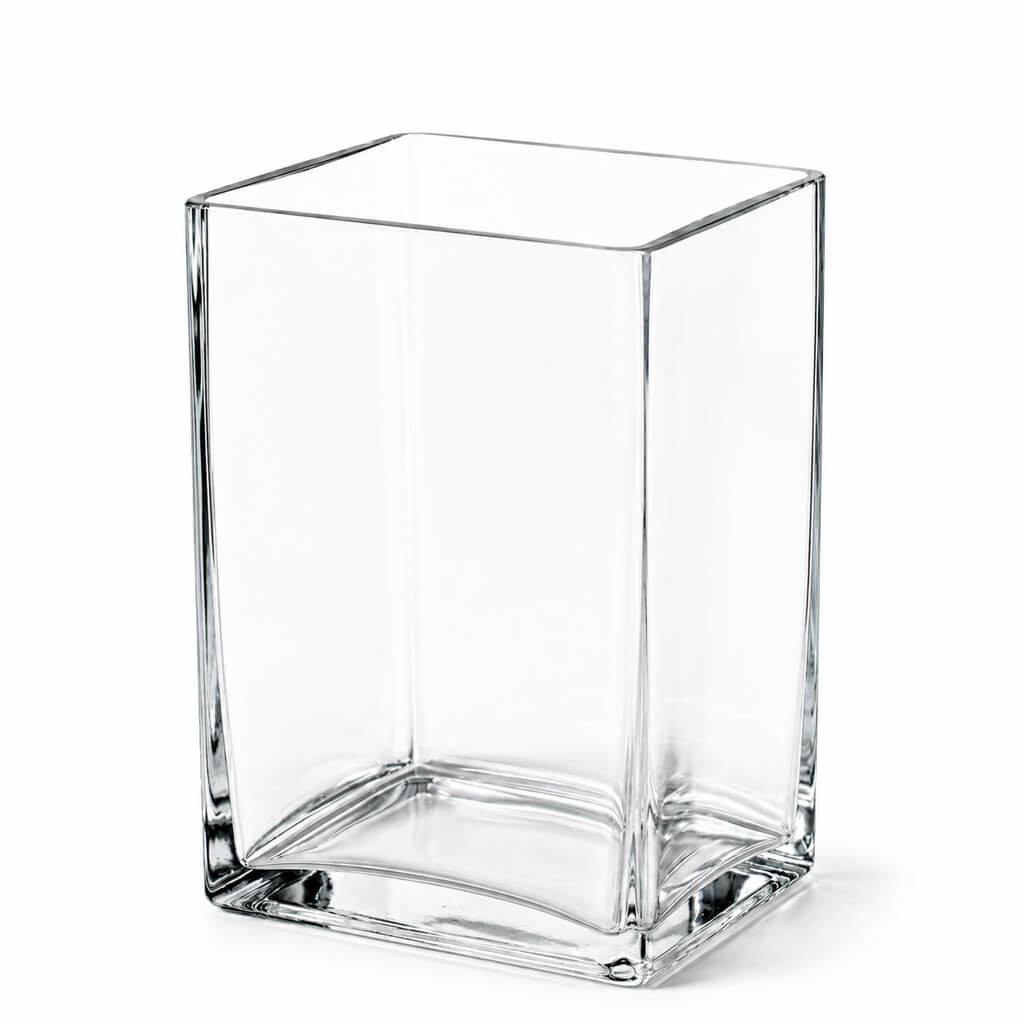 Thick Glass Rectangle Vase 7.5