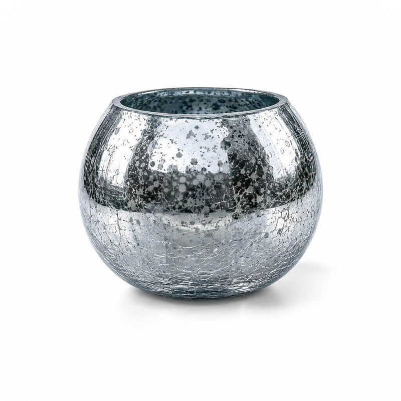 Mercury Glass Silver Ivy Bowl on a white background - thumbnail number 1