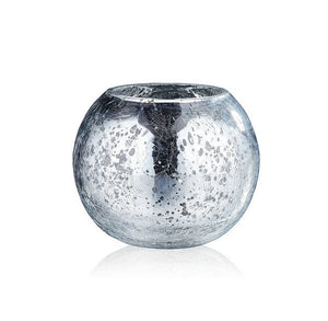 Mercury Glass Ivy Bowl 4.75" x 6.25" Crackled Silver