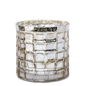 Gold Mercury Mosaic Cylinder 4.75" - Vase & Candle Holder