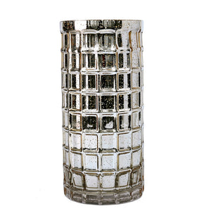 Gold Mercury Mosaic Cylinder 10" - Vase & Candle Holder