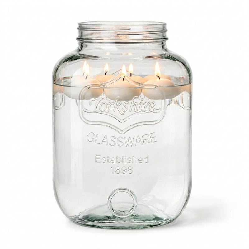 Yorkshire Glassware jar filled with water and floating candles - thumbnail number 3